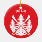 Jouw naam Custom Sup Girl Keramisch Ornament (Achterkant)