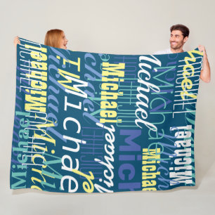 Jouw naam die, douanekleuren herhalen fleece deken