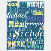 Jouw naam die, douanekleuren herhalen fleece deken (Voorkant)