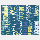 Jouw naam die, douanekleuren herhalen fleece deken (Voorkant (Horizontaal))