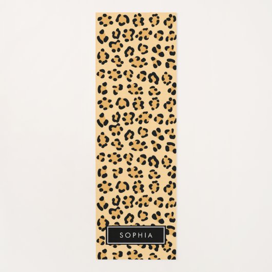 Jouw naam - Dierafdrukken, gebotteld luipaard - br Yogamat (Voorkant)