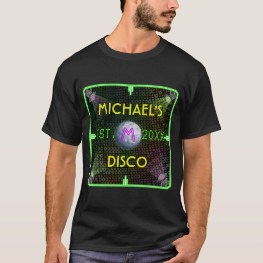  Jouw naam Disco Ball uit 1970 T-shirt (Voorkant)