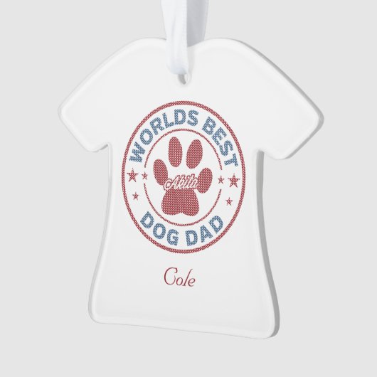 Jouw naam Dog Dad Akita Ugly Sweater Ornament (voorkant)