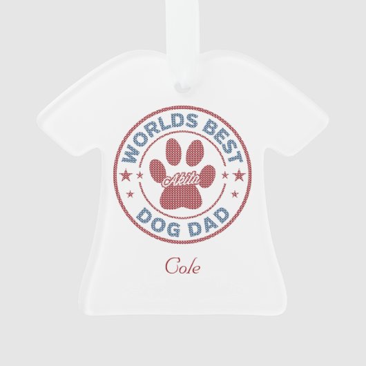 Jouw naam Dog Dad Akita Ugly Sweater Ornament (achterkant)