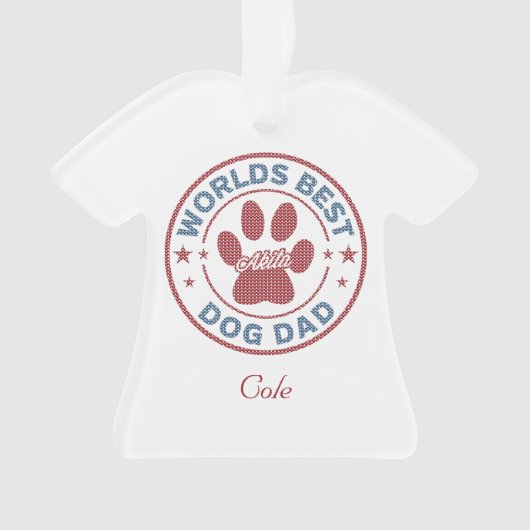 Jouw naam Dog Dad Akita Ugly Sweater Ornament (voorkant)