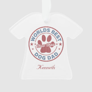 Jouw naam Dog Dad Chow Ugly Sweater Ornament