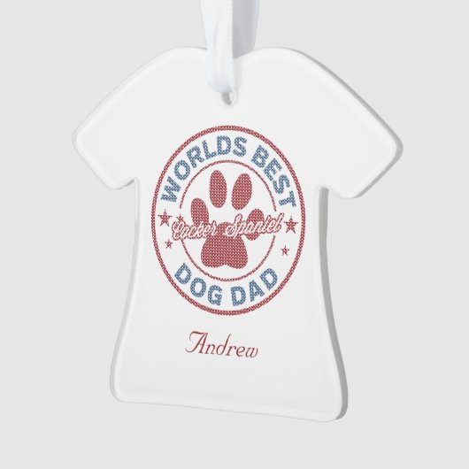 Jouw naam Dog Dad Cocker Spaniel Ugly Sweater Ornament (voorkant)