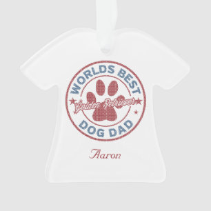 Jouw naam Dog Dad Golden Retriever Ugly Sweater Ornament