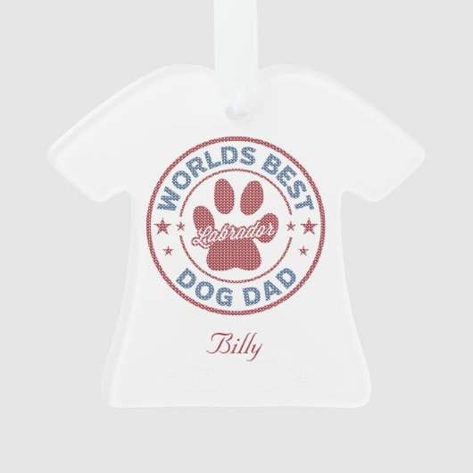 Jouw naam Dog Dad Labrador Ugly Sweater Ornament (achterkant)