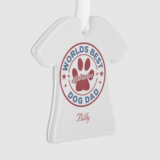 Jouw naam Dog Dad Labrador Ugly Sweater Ornament (voorkant)