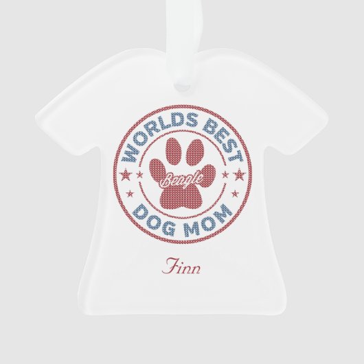 Jouw naam Dog Mam Beagle Ugly Sweater Ornament (voorkant)