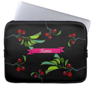 Jouw naam Drie Kersen Ledemaat Laptop Sleeve