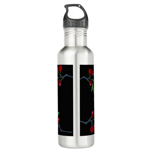 Jouw naam Drie Kersen Ledemaat Waterfles (Achterkant)