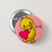 [Jouw naam] Duckie Love Button (Voorkant /achterkant)