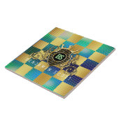 Jouw naam Elegant Gold Monogram Tegeltje (Zijkant)