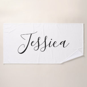 Jouw naam Elegant Script Bad Handdoek