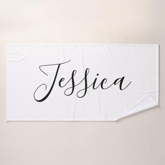 Jouw naam | Elegant Script Bad Handdoek (Badhanddoek)