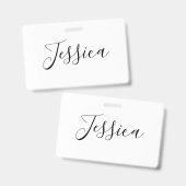 Jouw naam | Elegant Script Badge (Voor- en achterkant)
