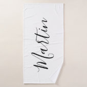 Jouw naam | Elegant Script Badhanddoek (Badhanddoek)