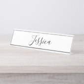 Jouw naam | Elegant Script Bureau Naambordje (Voorkant)