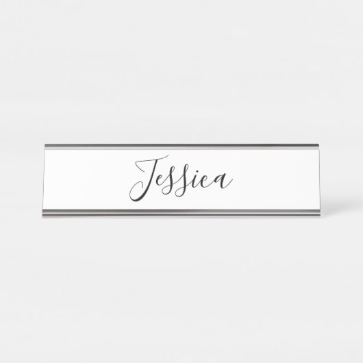 Jouw naam | Elegant Script Bureau Naambordje (Voorkant)