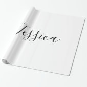 Jouw naam | Elegant Script Cadeaupapier (Uitgerold)