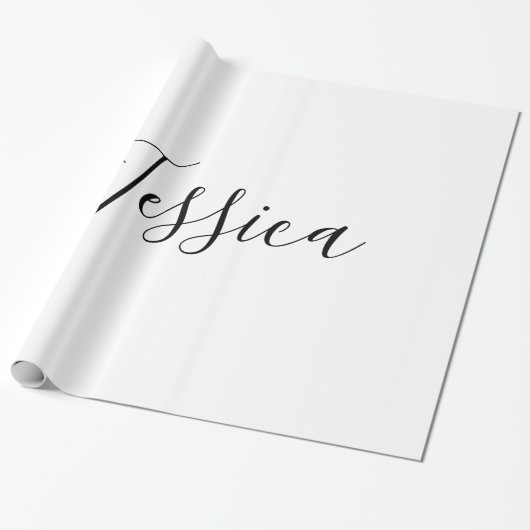 Jouw naam | Elegant Script Cadeaupapier (Uitgerold)