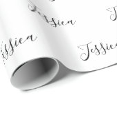 Jouw naam | Elegant Script Cadeaupapier (Rol Hoek)