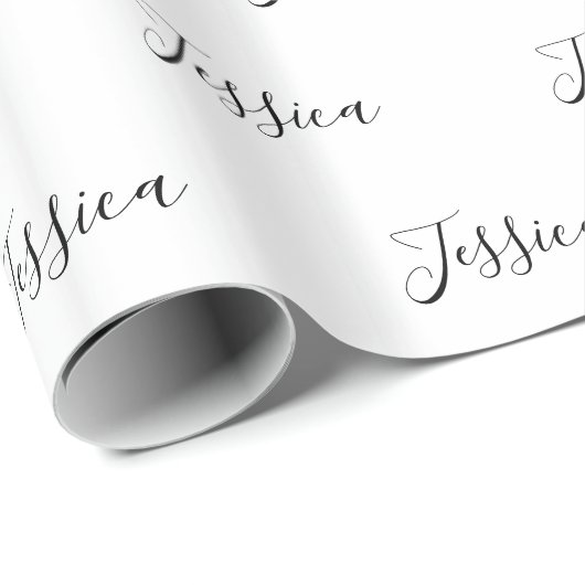 Jouw naam | Elegant Script Cadeaupapier (Rol Hoek)