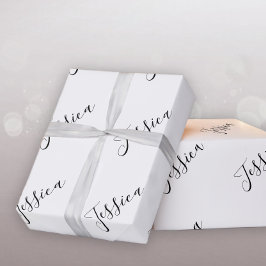 Jouw naam | Elegant Script Cadeaupapier
