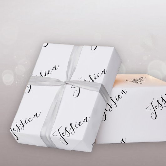 Jouw naam | Elegant Script Cadeaupapier