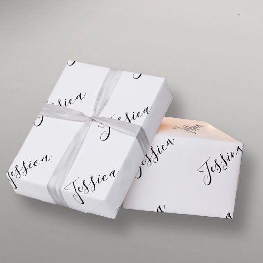 Jouw naam | Elegant Script Cadeaupapier
