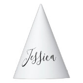 Jouw naam | Elegant Script Feesthoedjes (Voorkant)