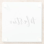 Jouw naam | Elegant Script Glazen Onderzetter (Achterkant)