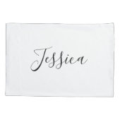 Jouw naam | Elegant Script Kussensloop (Achterkant)