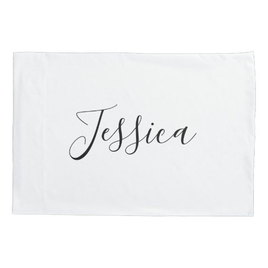 Jouw naam | Elegant Script Kussensloop (Achterkant)