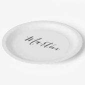 Jouw naam | Elegant Script Papieren Bordje (Gekanteld)