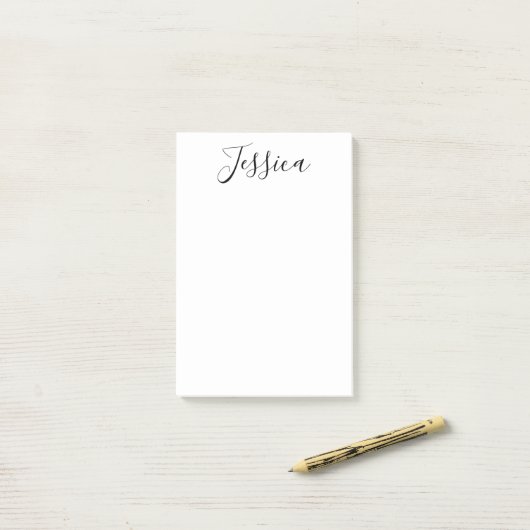 Jouw naam | Elegant Script Post-it® Notes (Op bureau)