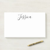Jouw naam | Elegant Script Post-it® Notes (Op bureau)
