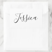 Jouw naam | Elegant Script Rechthoekige Sticker (Tas)