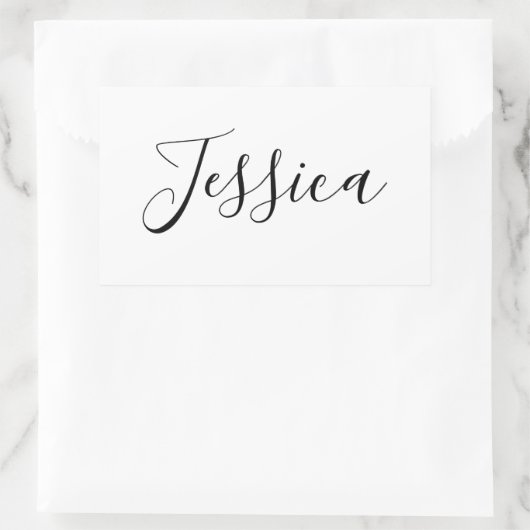 Jouw naam | Elegant Script Rechthoekige Sticker (Tas)