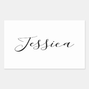 Jouw naam   Elegant Script Rechthoekige Sticker