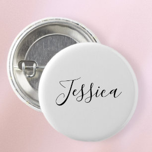 Jouw naam   Elegant Script Ronde Button 3,2 Cm