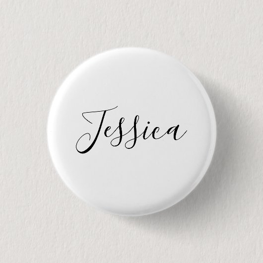 Jouw naam | Elegant Script Ronde Button 3,2 Cm (Voorkant)