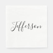 Jouw naam | Elegant Script Servet (Voorkant)