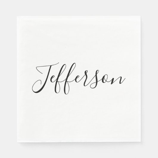 Jouw naam | Elegant Script Servet (Voorkant)