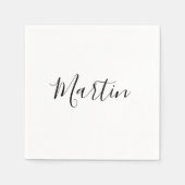 Jouw naam | Elegant Script Servet (Voorkant)