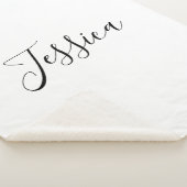 Jouw naam | Elegant Script Sherpa Deken (3/4)