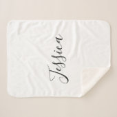 Jouw naam | Elegant Script Sherpa Deken (Voorkant (horizontaal))