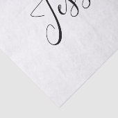 Jouw naam | Elegant Script Tissuepapier (Detail)